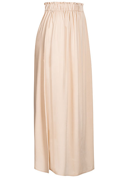 Fresh Lemons Dames Viscose Longform Paperbag Rok beige