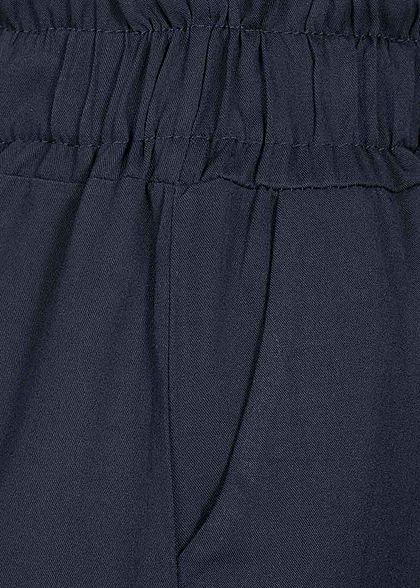Fresh Lemons Dames Viscose Paperbag Shorts 2-Pockets navy blauw