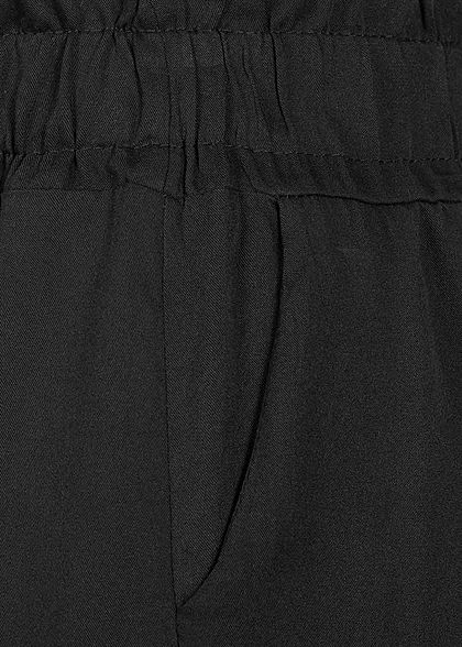 Fresh Lemons Dames Viscose Paperbag Shorts 2-Pockets zwart