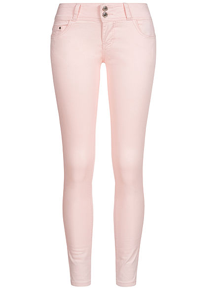 Seventyseven Lifestyle Damen Skinny Jeans Hose 5-Pockets Low Waist rosa