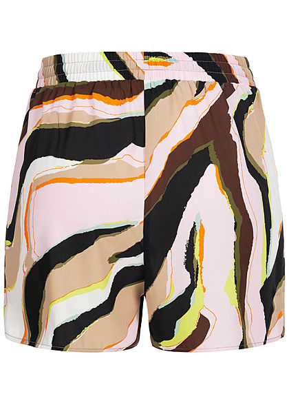 ONLY Damen Shorts Tunnelzug 2-Pockets Abstrakter Print cloud d. multicolor