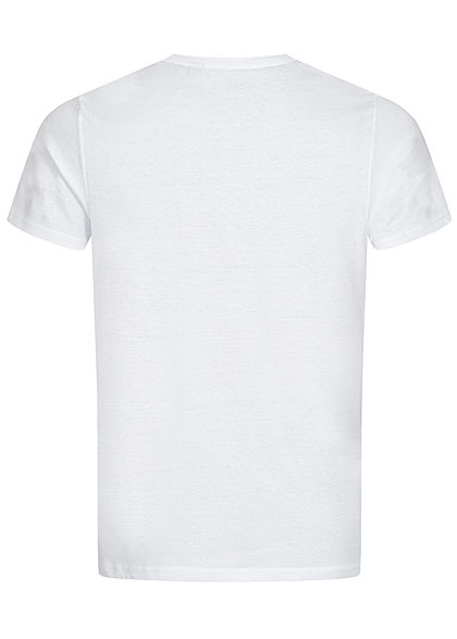 Brave Soul Herren T-Shirt Allover Heads Print optic weiss