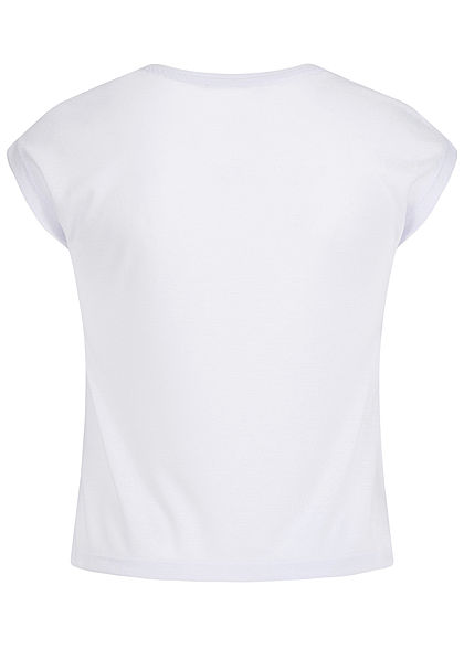 Hailys Kids Mädchen T-Shirt Blumen Print Dream Pailletten weiss kupfer
