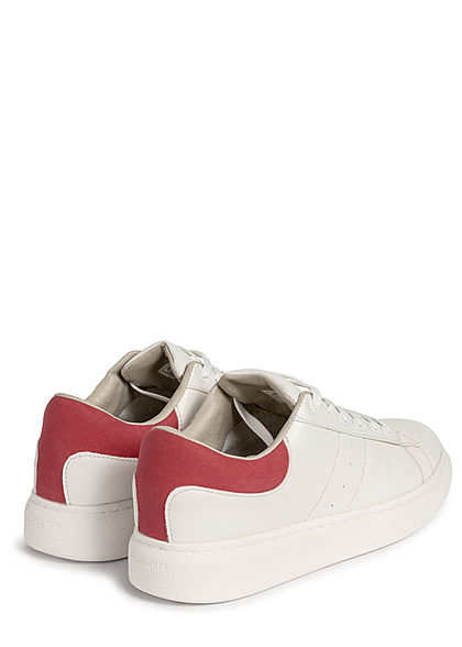 Jack and Jones Herren 2-Tone Kunstleder Sneaker weiss rot