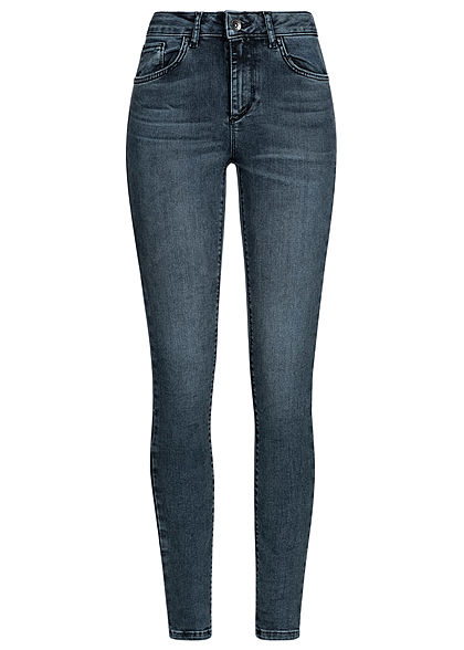 Vero Moda Damen NOOS Skinny Jeans Hose 5-Pockets Super Slim Fit dunkel blau denim