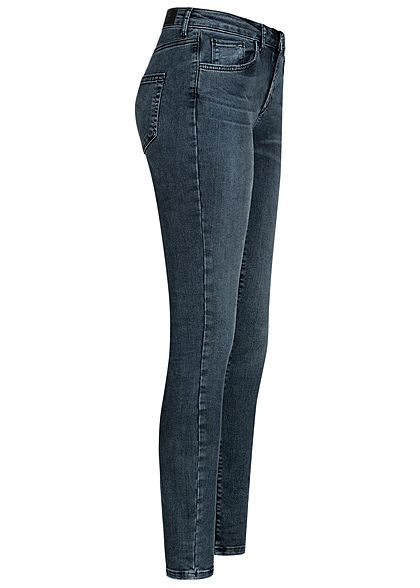 Vero Moda Damen NOOS Skinny Jeans Hose 5-Pockets Super Slim Fit dunkel blau denim