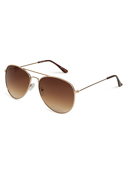 Vero Moda Damen NOOS Sonnebrille Pilotenstyle UV- 400 Cat.3 gold braun