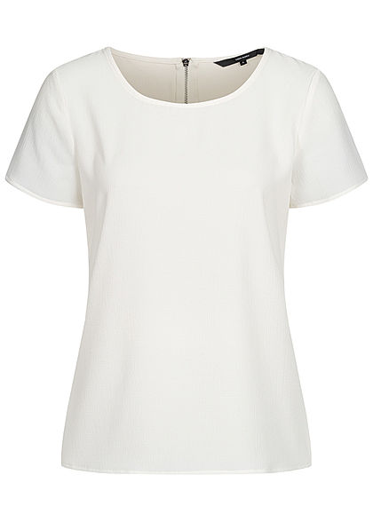 Vero Moda Dames NOOS Blouse Shirt met rits op de rug wit