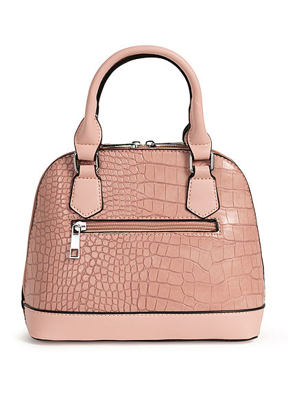 Styleboom Fashion Damen Mini Handtasche Schlangenhaut Optik ca. 24x19cm rosa pink