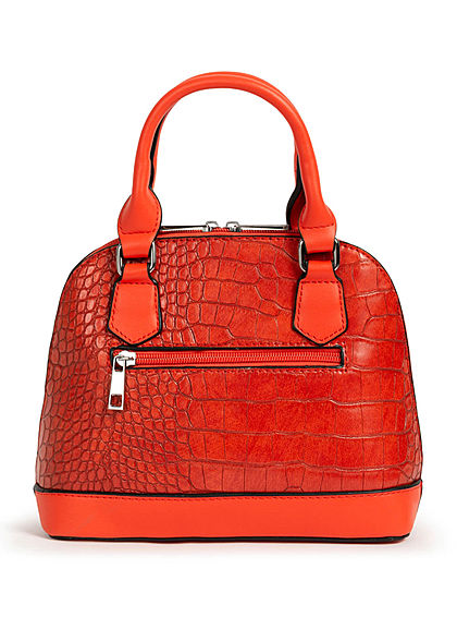 Styleboom Fashion Damen Mini Handtasche Schlangenhaut Optik ca. 24x19cm orange