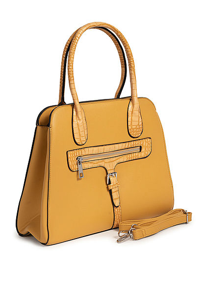 Styleboom Fashion Damen Handtasche Kunstleder ca. 36x28cm gelb - Art.-Nr.: 20063244