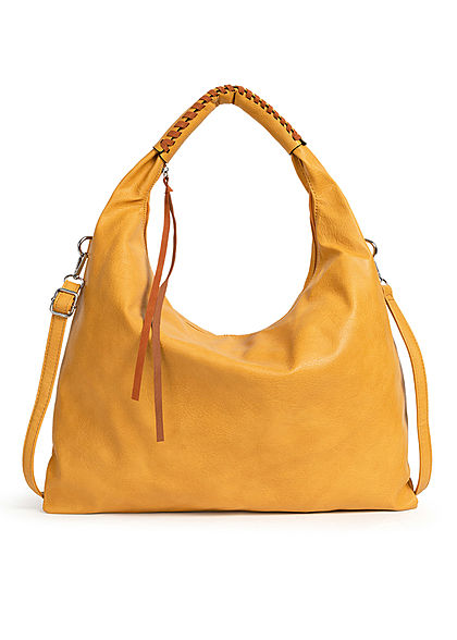 Styleboom Fashion Damen 2-Tone Handtasche Kunstleder ca. 47x36cm gelb