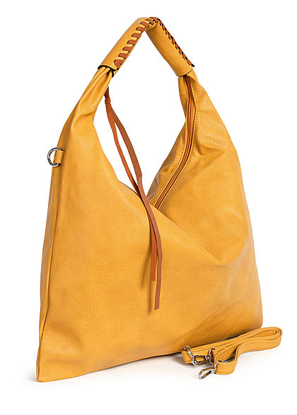 Styleboom Fashion Damen 2-Tone Handtasche Kunstleder ca. 47x36cm gelb