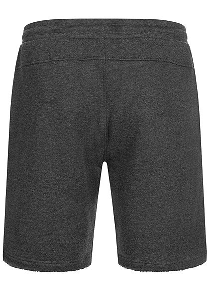 Seventyseven Lifestyle Herren Sweat Shorts 2-Pockets offene Kanten dunkel grau