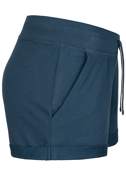 Seventyseven Lifestyle Damen Sweat Shorts Tunnelzug 2-Pockets navy blau