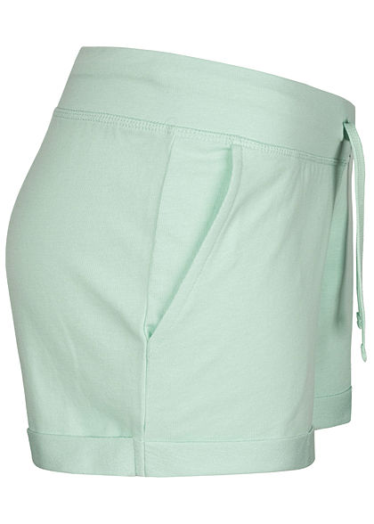 Seventyseven Lifestyle Damen Sweat Shorts Tunnelzug 2-Pockets mint grün