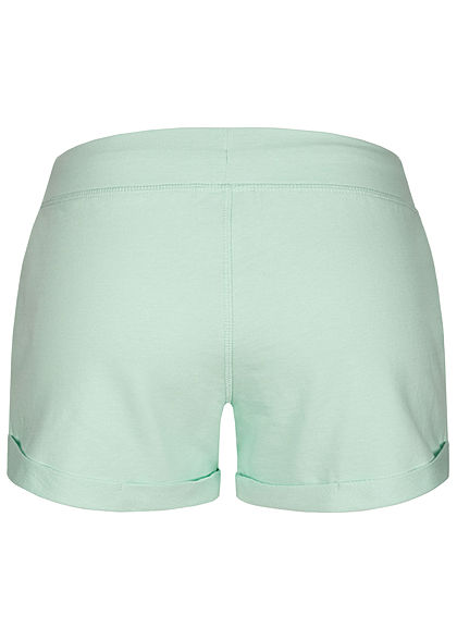 Seventyseven Lifestyle Damen Sweat Shorts Tunnelzug 2-Pockets mint grün