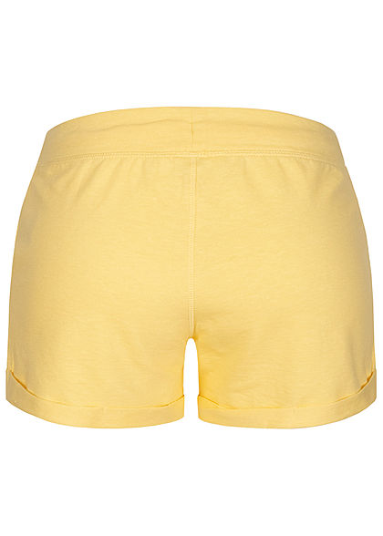 Seventyseven Lifestyle Damen Sweat Shorts Tunnelzug 2-Pockets gelb