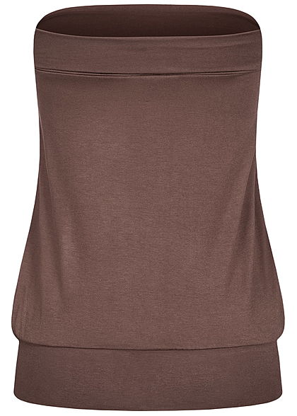 Seventyseven Lifestyle Damen Basic Viskose Bandeau Top breiter Bund braun