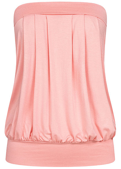 Seventyseven Lifestyle Damen Basic Viskose Bandeau Top breiter Bund rosa