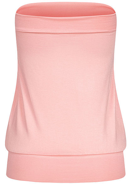Seventyseven Lifestyle Damen Basic Viskose Bandeau Top breiter Bund rosa