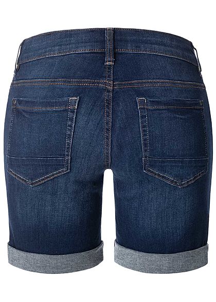 TOM TAILOR Damen Bermuda Jeans Shorts 5-Pockets dunkel blau denim