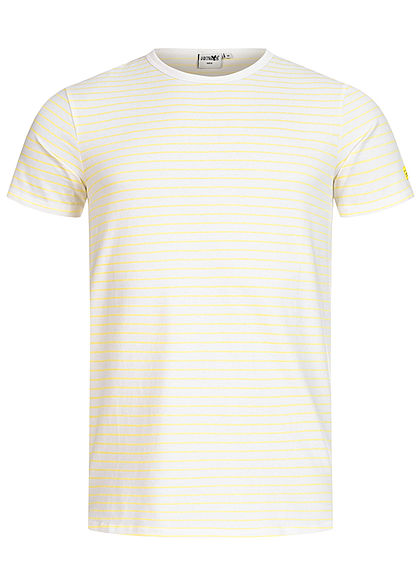 Hailys Herren T-Shirt Streifen Muster gelb weiss