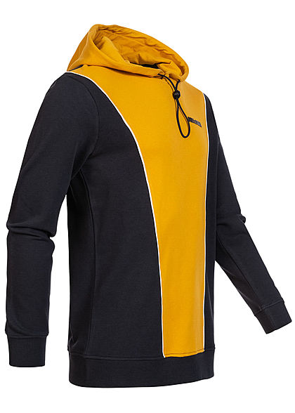 ONLY & SONS Herren 2-Tone Hoodie Pullover Kapuze Regular Fit golden gelb schwarz