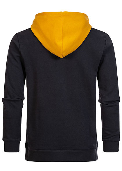 ONLY & SONS Herren 2-Tone Hoodie Pullover Kapuze Regular Fit golden gelb schwarz