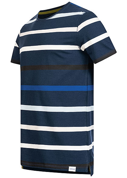 ONLY & SONS Herren T-Shirt Kontrast Streifen Muster dresses dunkel blau