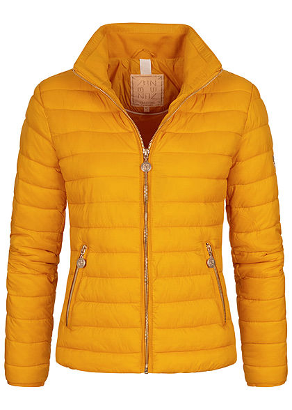 Zabaione Damen Steppjacke mit Stehkragen 2-Pockets mustard gelb
