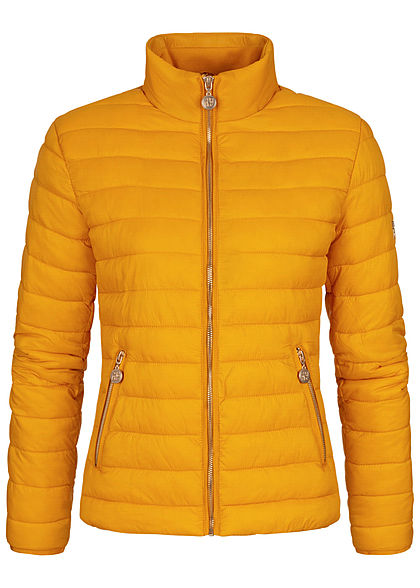 Zabaione Damen Steppjacke mit Stehkragen 2-Pockets mustard gelb