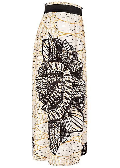 Styleboom Fashion Dames Paperbag Longform Rok wit zwart