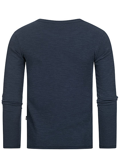 Hailys Herren Struktur Melange Longsleeve navy blau
