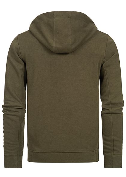 Hailys Herren Struktur Zip Hoodie Kapuze Zipper 2-Pockets hoher Kragenverschluss khaki