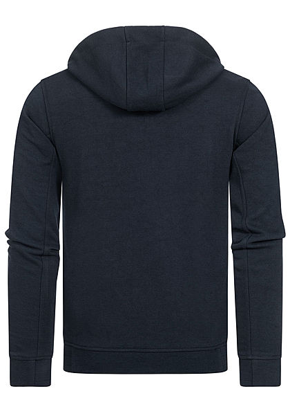 Hailys Herren Struktur Zip Hoodie Kapuze Zipper 2-Pockets hoher Kragenverschluss navy