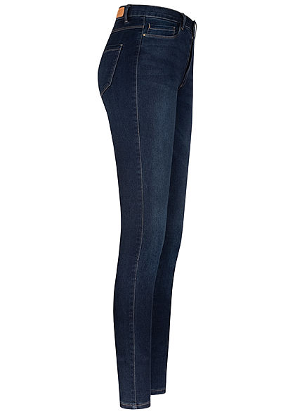 ONLY Damen NOOS Skinny Jeans Hose High-Waist 5-Pockets dunkel blau denim