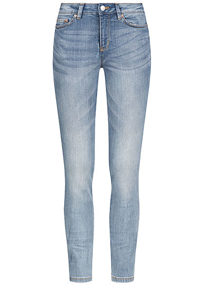 Tom Tailor Damen Extra Skinny Ankle Jeans Hose 5-Pockets Regular Waist hell blau denim