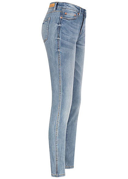 Tom Tailor Damen Extra Skinny Ankle Jeans Hose 5-Pockets Regular Waist hell blau denim