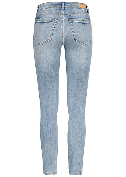 Tom Tailor Damen Extra Skinny Ankle Jeans Hose 5-Pockets Regular Waist hell blau denim
