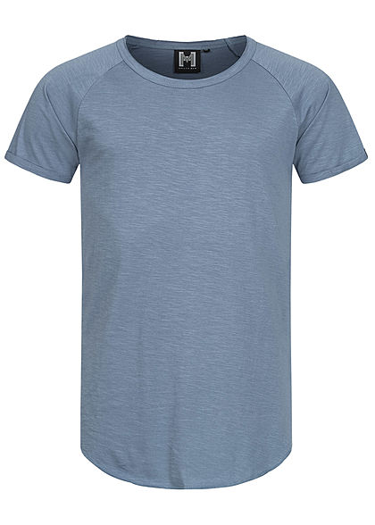 Hailys Herren Basic T-Shirt Unicolor blau