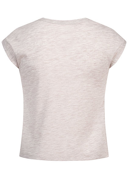 Hailys Kids Mädchen T-Shirt YOURSELF Glitzer Pailletten beige melange gold