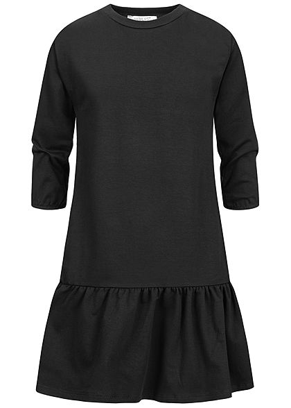 Hailys Kids Mädchen Langarm Puffer Kleid weiter Rock schwarz
