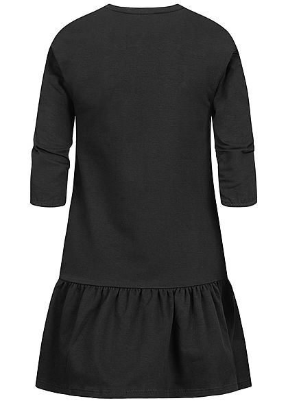 Hailys Kids Mädchen Langarm Puffer Kleid weiter Rock schwarz