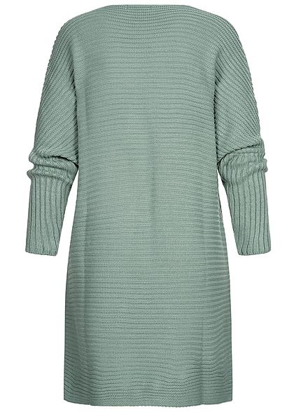 Styleboom Fashion Damen Strickcardigan offener Schnitt jade grün