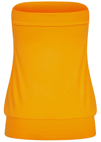 Seventyseven Lifestyle Dames Basic Viscose Bandeau Top mango geel