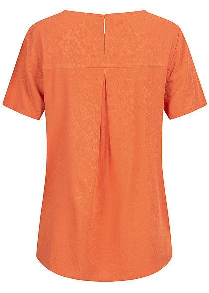 Tom Tailor Damen Oversized Struktur Blusen Shirt Vokuhila burnt coral orange