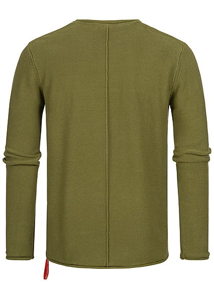 Eight2Nine Herren Struktur Pullover Sweater by Sky Rebel pickle grün