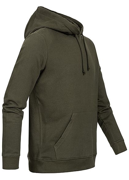 Brave Soul Herren Basic Hoodie Kapuze Kängurutasche Tunnelzug medium khaki
