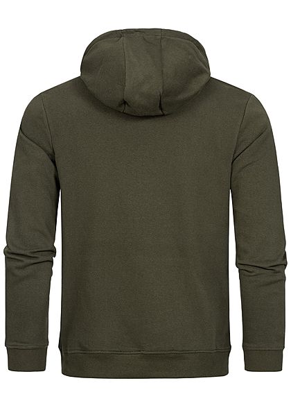 Brave Soul Herren Basic Hoodie Kapuze Kängurutasche Tunnelzug medium khaki